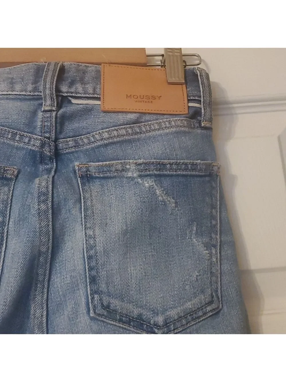 Moussy Vintage Keans Women's Size 000 Faded Blue Hammond Skinny Distressed Rips